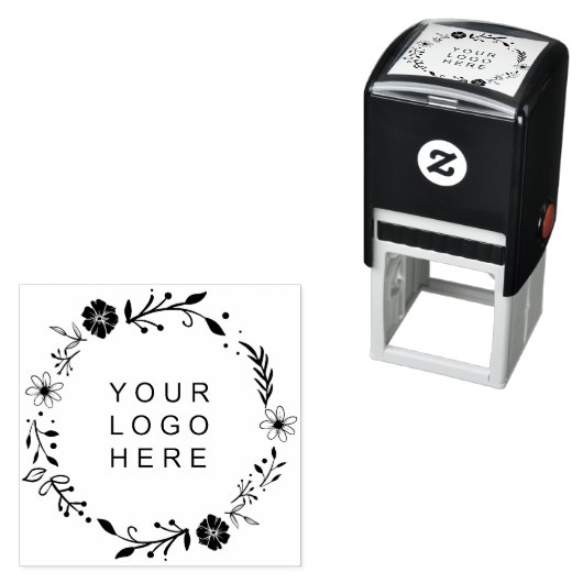 フローラリース |会社カスタムのビジネスロゴ セルフインキングスタンプ (インサイチュ)