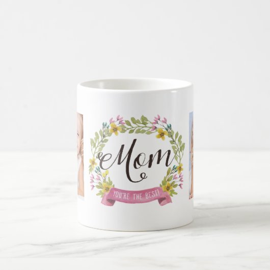 フローラリース | 写真テンプレート コーヒーマグカップ (中央)