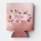 フローラリース（水色の背景） 缶クーラー (正面)