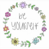 フローラリース – 自分自身のステッカー シール (正面)