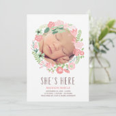 フローラリース |誕生のお知らせ 案内状 (スタンド正面)