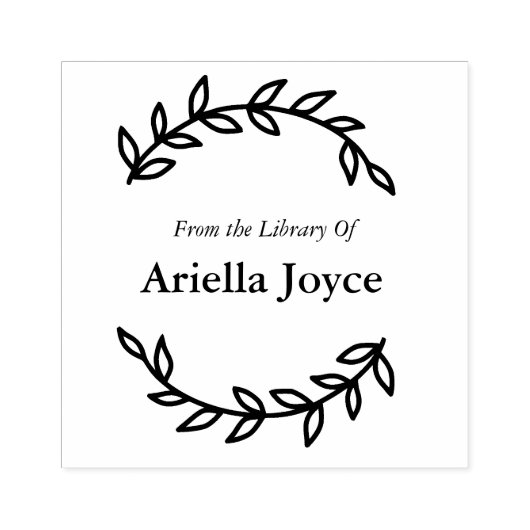 フローラリースEx Libris Bookライブラリ ラバースタンプ (インプリント)