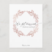 フローラリースWe得発表結婚した招待状 ポストカード (正面)