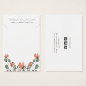 フローラリーフのネックレスジュエリーディスプレイカード (正面&裏面)