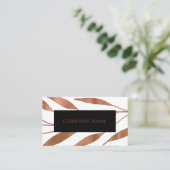 フローラリーフバラ銅箔エレガント 名刺 (スタンド正面)