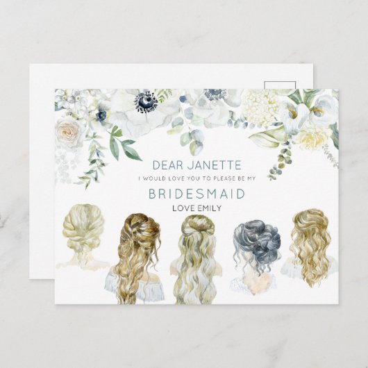 フローラリーフブライダルヘアガールズブリーズメイドリクエスト ポストカード (正面/裏面)