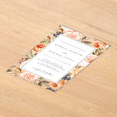 フローラリーフ燃えたオモダンレ澄んンジ結婚ズ アクリル招待状 (レイダウン)