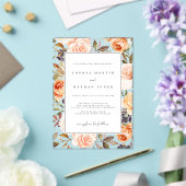 フローラリーフ燃えたオモダンレ澄んンジ結婚ズ アクリル招待状 (インサイチュ (ウェディング))