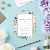 フローラリーフ赤面グモダンロ澄んン結婚ズ アクリル招待状 (インサイチュ (ウェディング))