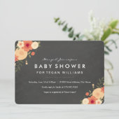 フローラルな黒板 Baby Shower の招待状 招待状 (スタンド正面)