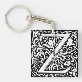 フローラルアルファベット モノグラム Z キーホルダー