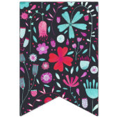 フローラルウォーターカラー（濃色） バンティングフラッグ (第2の旗)