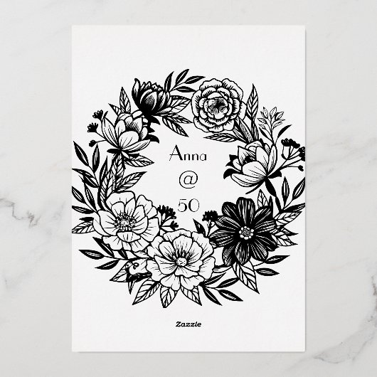 フローラルエレガンスパーティメニュー 箔シーズンカード (裏面)