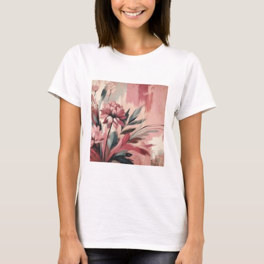 フローラルカラフル女子Tシャツ Tシャツ (正面)