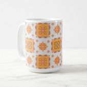 フローラルグリッド コーヒーマグカップ (正面左)