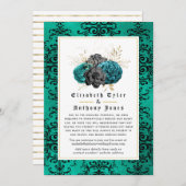 フローラルゴシック 縮小結婚式ゲストリスト 案内状 (正面/裏面)