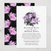 フローラルゴシック 縮小 ウェディングゲストリスト 案内状 (正面/裏面)