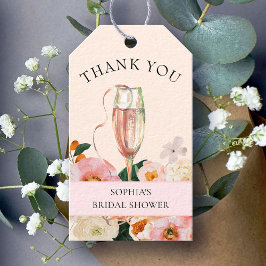 フローラルシャンパンブランチ&バブルブライダルシャワー ギフトタグ