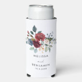 フローラルスクリプト エレガントな結婚式 スリム缶クーラー (Seltzer正面)