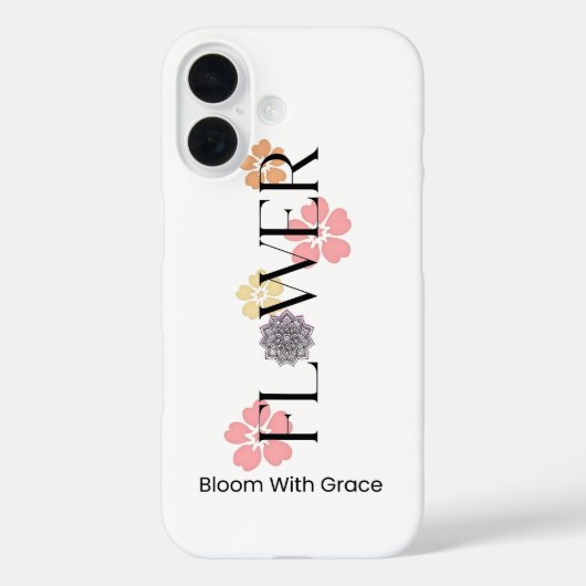 フローラルタイポグラフィー携帯ケース Case-Mate iPhoneケース (裏面)