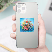 フローラルタートル シール (スマートフォン)