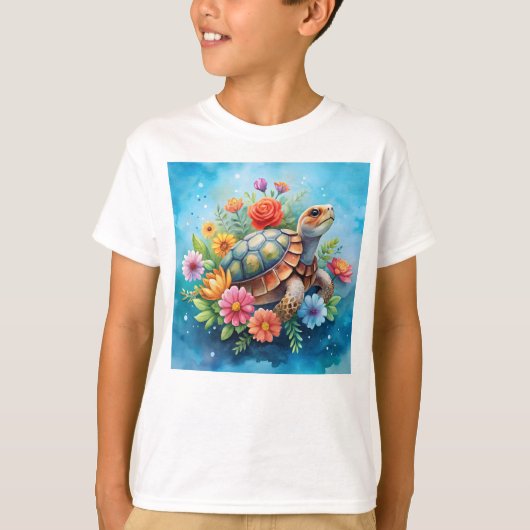 フローラルタートル Tシャツ (正面)