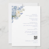 フローラルダスティブルーの結婚式招待状 招待状 (裏面)