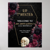 フローラルダマスク RIP Twenties ゴシック 30歳の誕生日 ポスター (正面)