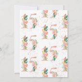 フローラルナンバー15 ピンクローズ ゴールド キンセアニエラ 招待状 (裏面)