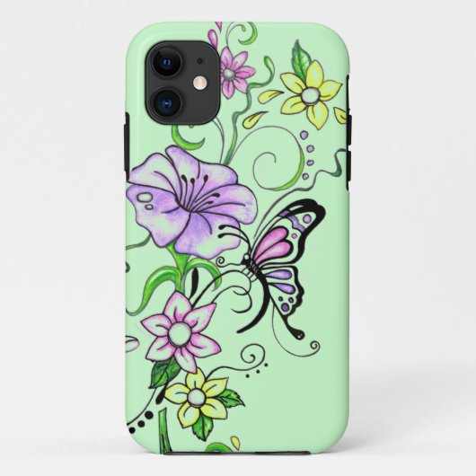 フローラルバタフライカバー Case-Mate iPhoneケース (裏面)