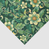 フローラルパタンエメラルドグリーンつる植物デコパージュ 薄葉紙 (詳細)