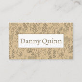 フローラルパターエレガントン植物性自然タンブラウン 名刺 (正面)