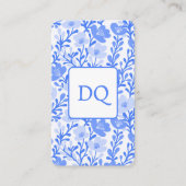 フローラルパターエレガントン植物青白 名刺 (正面)