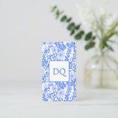 フローラルパターエレガントン植物青白 名刺 (スタンド正面)