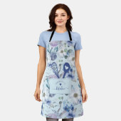 フローラルパターフェイクン縫合ポケットスプーン&ウィスク エプロン (着用した状態)