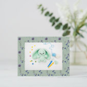 フローラルパターンとクロチェットバニー ポストカード (スタンド正面)