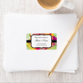 フローラルパターンと水彩抽象芸術絵画 ラベル (インサイチュ)