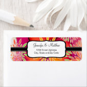 フローラルパターンと水彩抽象芸術絵画 ラベル (インサイチュ)