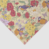 フローラルパターンアジサイ薄紫ブルーベルバード 薄葉紙 (詳細)