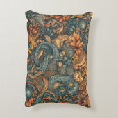 フローラルパターンアートプリント-自然デコール アクセントクッション (裏面(縦))