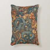 フローラルパターンアートプリント-自然デコール アクセントクッション (正面(垂直))