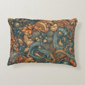 フローラルパターンアートプリント-自然デコール アクセントクッション (裏面)