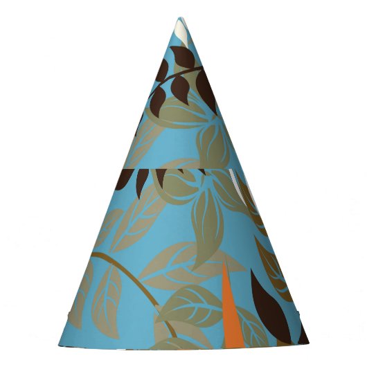 フローラルパターンイラストレーション：シームレスなヴィンテージバック パーティーハット (正面)