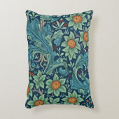 フローラルパターンウィリアムモリスレッドイエローブルーグリー アクセントクッション (正面(垂直))