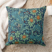 フローラルパターンウィリアムモリスレッドイエローブルーグリー クッション (ブランケット)