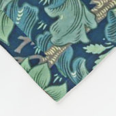 フローラルパターンウィリアムモリスレッドイエローブルーグリー フリースブランケット (角)