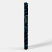 フローラルパターンクラシックモノトーンブルー.A07ブラックBG Case-Mate iPhoneケース (裏面 / 右)