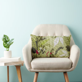 フローラルパターンクリスマスホリディピロー ランバークッション