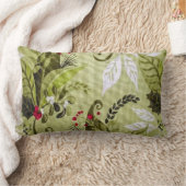 フローラルパターンクリスマスホリディピロー ランバークッション (ブランケット)