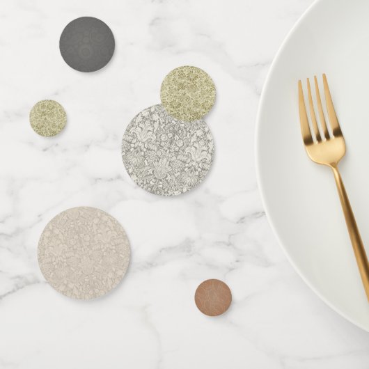 フローラルパターングリーンセージアンティークダマスク コンフェッティ (グループ)